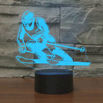 Lampada da tavolo con luce di visione a LED colorata 3D a forma di sci, versione USB e batteria, USB & Battery Version
