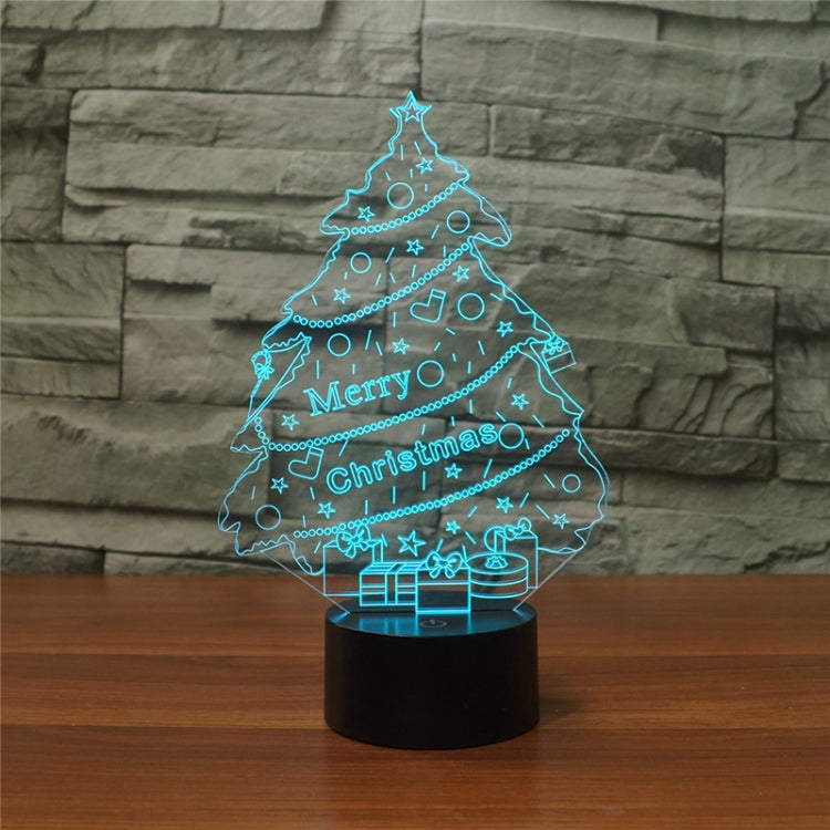 Lampada da tavolo con luce di visione a LED colorata 3D a forma di albero di Natale, versione touch di ricarica, Charging Touch Version