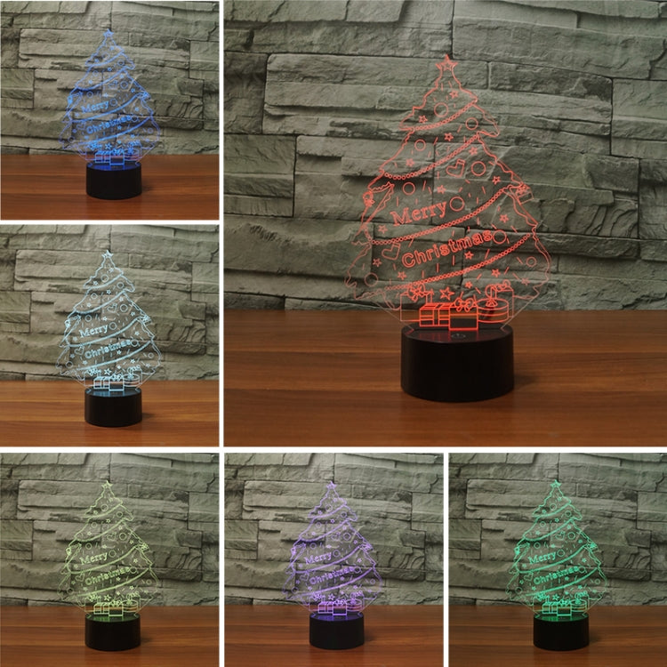 Lampada da tavolo con luce di visione a LED colorata 3D a forma di albero di Natale, versione touch di ricarica, Charging Touch Version