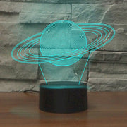 Lampada da tavolo LED 3D a forma di Saturno Crack Touch