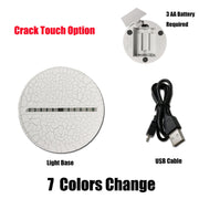 Lampada da tavolo LED 3D a forma di Saturno Crack Touch