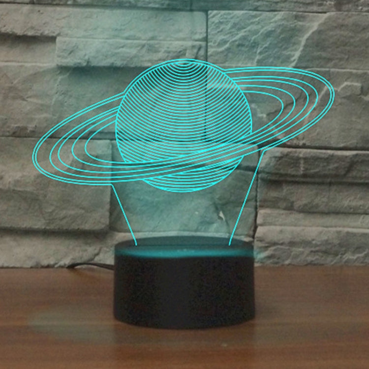 Lampada da tavolo con luce di visione a LED colorata 3D a forma di Saturno, versione con telecomando crack, Crack Remote Control Version