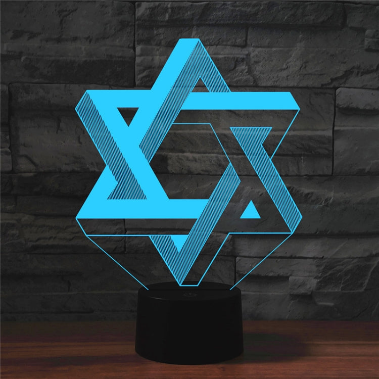 Lampada da tavolo con luce di visione a LED colorata 3D a forma di pentagramma, versione con telecomando a 16 colori, 16 Colors Remote Control Version