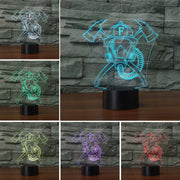 Lampada da tavolo LED 3D maschera antincendio touch ricaricabile