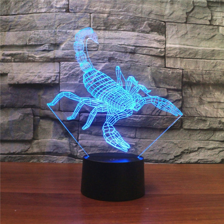 Lampada da tavolo con luce di visione a LED colorata 3D a forma di scorpione, versione touch USB, USB Touch Version