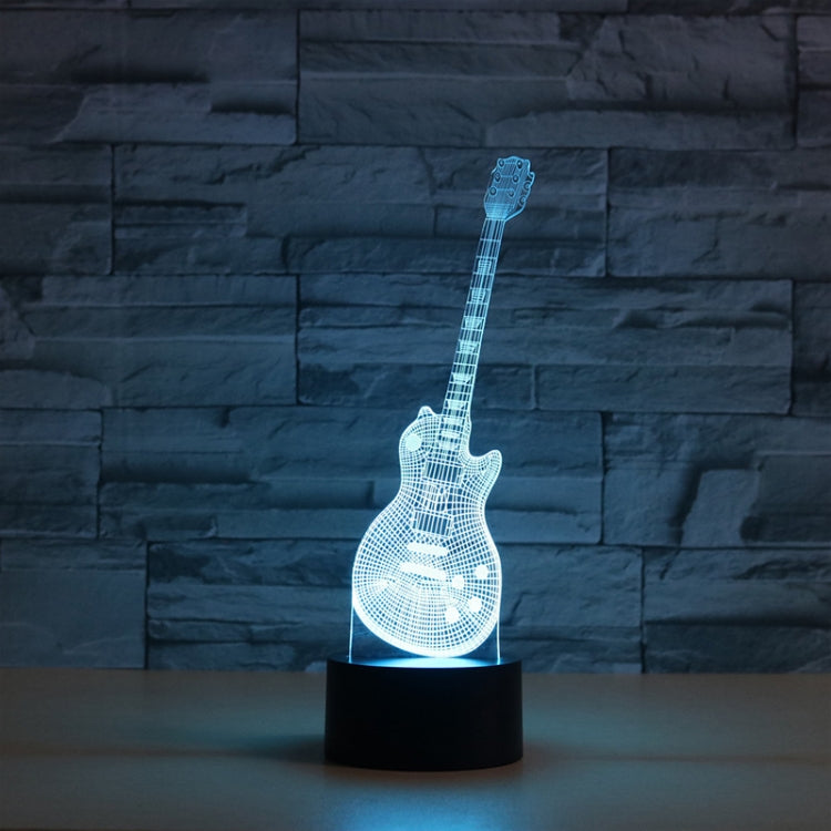 Lampada da tavolo con luce di visione a LED colorata 3D a forma di chitarra, versione con telecomando a 16 colori, 16 Colors Remote Control Version