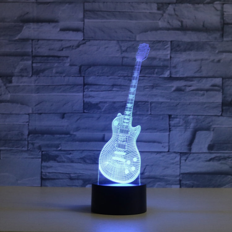 Lampada da tavolo con luce di visione a LED colorata 3D a forma di chitarra, versione con telecomando a 16 colori, 16 Colors Remote Control Version