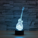 Lampada da tavolo luminosa a LED colorata 3D a forma di chitarra, versione Crack Touch, Crack Touch Version