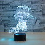 Lampada da tavolo con luce di visione a LED colorata 3D a forma di astronauta, versione con telecomando a 16 colori, 16 Colors Remote Control Version