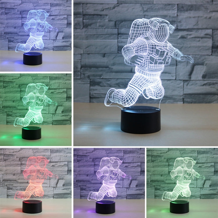 Lampada da tavolo con luce di visione a LED colorata 3D a forma di astronauta, versione Crack Touch, Crack Touch Version