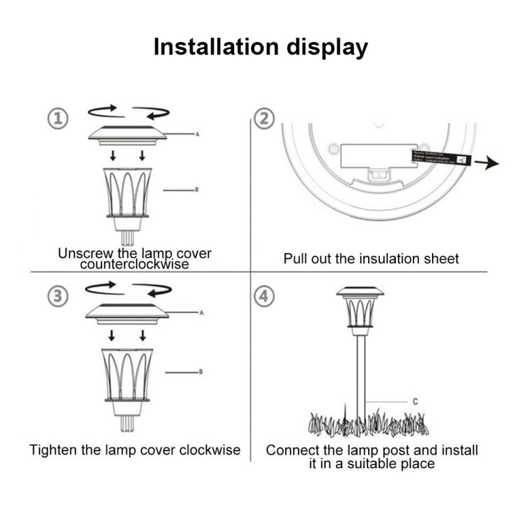 Lampada da giardino solare LED impermeabile IP65
