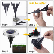 Lampada solare da giardino 10 LED IP65 impermeabile