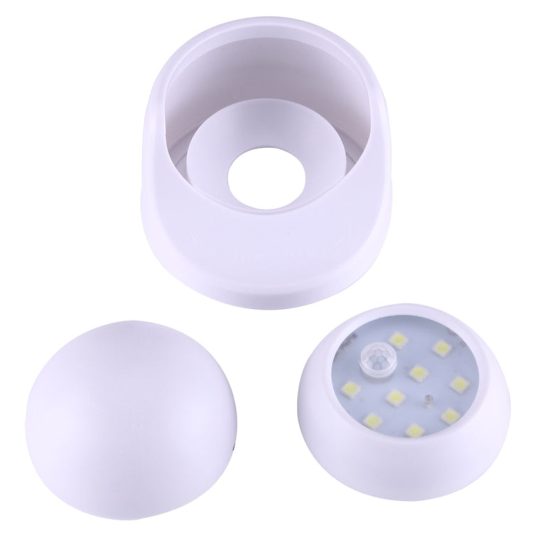 9 LED 240 LM 6000K Rotazione di 360 gradi Sensore di movimento wireless Luce per armadio / Luce notturna / Lampada da parete per camera da letto, soggiorno, bagno, corridoio