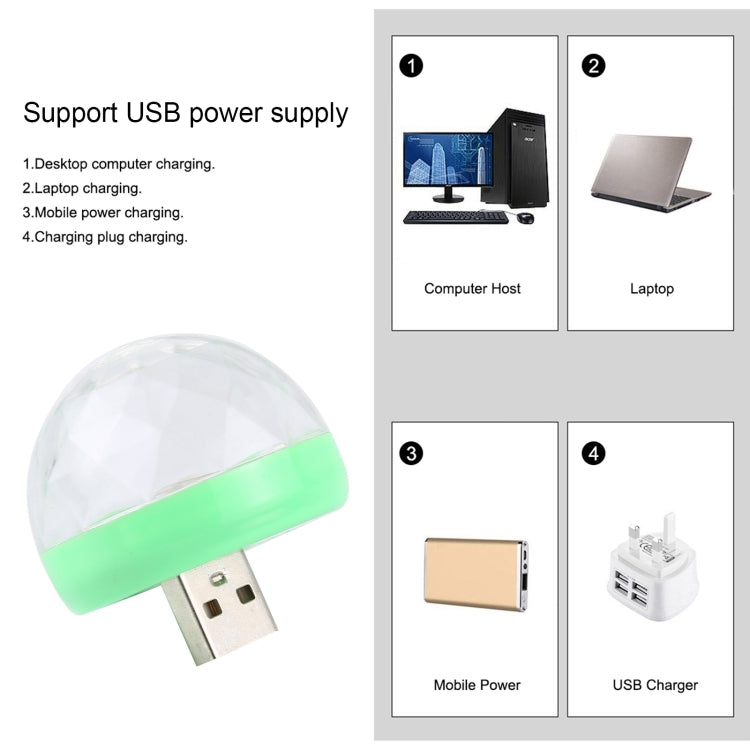 Luce da palco con sfera magica in cristallo LED USB RGB da 4 W con adattatore a 8 pin, with 8 Pin Adapter