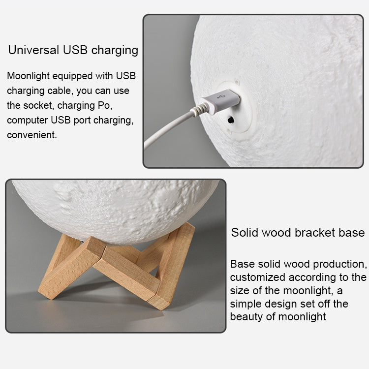 Luce notturna a risparmio energetico LED con ricarica USB con base di supporto in legno, Touch 2-color(15cm), Touch 7-color(15cm)