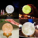 Luce notturna a risparmio energetico LED con ricarica USB a 16 colori cangianti con base di supporto in legno e telecomando, Touch with Remote Control 16-color(15cm)