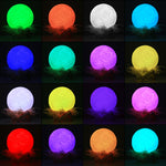 Luce notturna a risparmio energetico LED con ricarica USB a 16 colori cangianti con base di supporto in legno e telecomando, Touch with Remote Control 16-color(15cm)