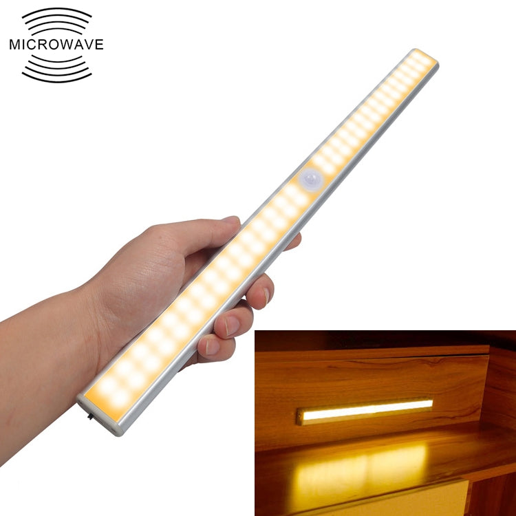 2.8W 60 LED Bianco caldo Ampio schermo Sensore di luce intelligente per il corpo umano LED Luce per armadio per corridoio, Versione di ricarica USB, 2.8W 60 LEDs Warm White