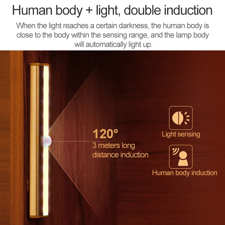 2.8W 60 LED Bianco caldo Ampio schermo Sensore di luce intelligente per il corpo umano LED Luce per armadio per corridoio, Versione di ricarica USB, 2.8W 60 LEDs Warm White