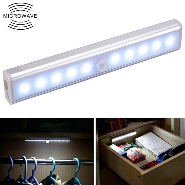 1.8W 10 LED Luce bianca Ampio schermo Sensore intelligente del corpo umano Luce LED per armadietto del corridoio, Versione a batteria, 1.8W 10 LEDs White (Battery Version)