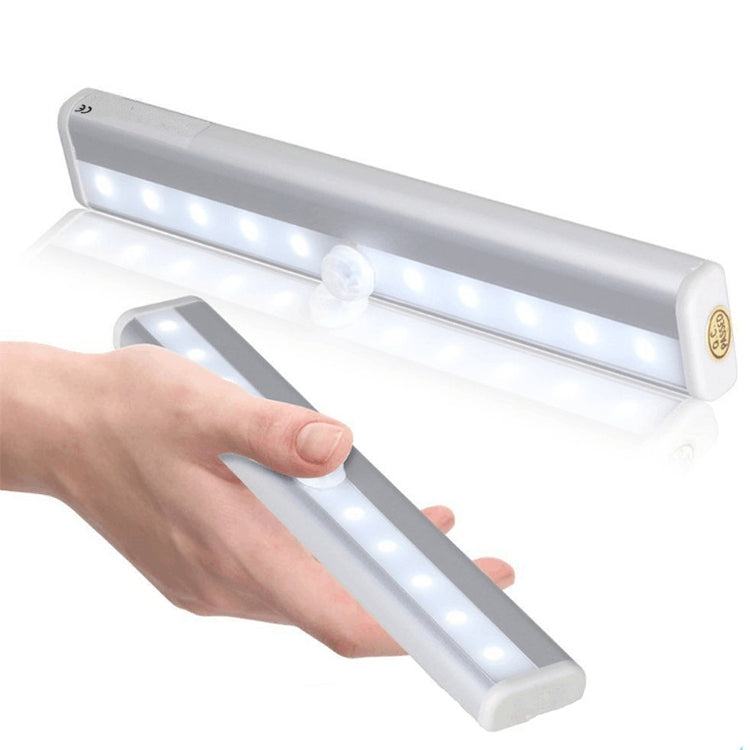 1.8W 10 LED Luce bianca Ampio schermo Sensore intelligente del corpo umano Luce LED per armadietto del corridoio, Versione a batteria, 1.8W 10 LEDs White (Battery Version)