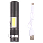 Torcia tascabile Luce forte 3 modalità Ricaricabile tramite USB, 9
