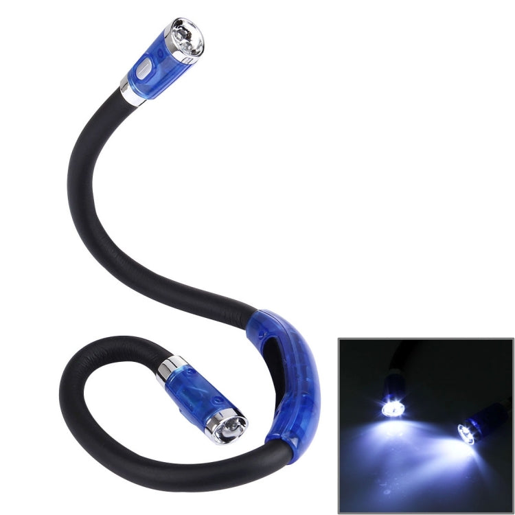Torcia stereo creativa a doppia testa con collo a mani libere, lampada da lavoro, lampada automatica con 4 luci a LED e impugnatura in gomma morbida