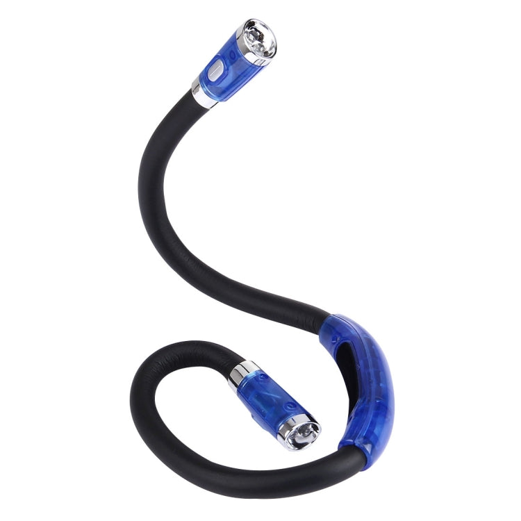 Torcia stereo creativa a doppia testa con collo a mani libere, lampada da lavoro, lampada automatica con 4 luci a LED e impugnatura in gomma morbida