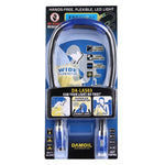Torcia stereo creativa a doppia testa con collo a mani libere, lampada da lavoro, lampada automatica con 4 luci a LED e impugnatura in gomma morbida
