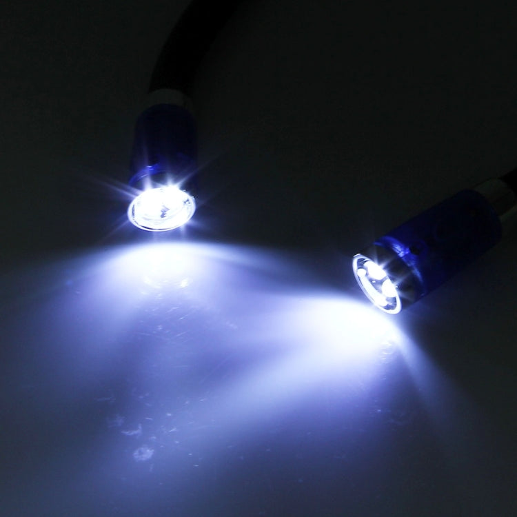 Torcia stereo creativa a doppia testa con collo a mani libere, lampada da lavoro, lampada automatica con 4 luci a LED e impugnatura in gomma morbida