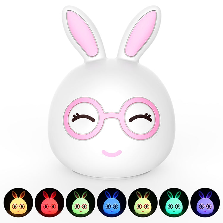 Luce notturna decorativa a LED Happy Rabbit Creative Touch 3D, versione con batteria AAA, AAA Battery Version (Pink), AAA Battery Version (Blue)