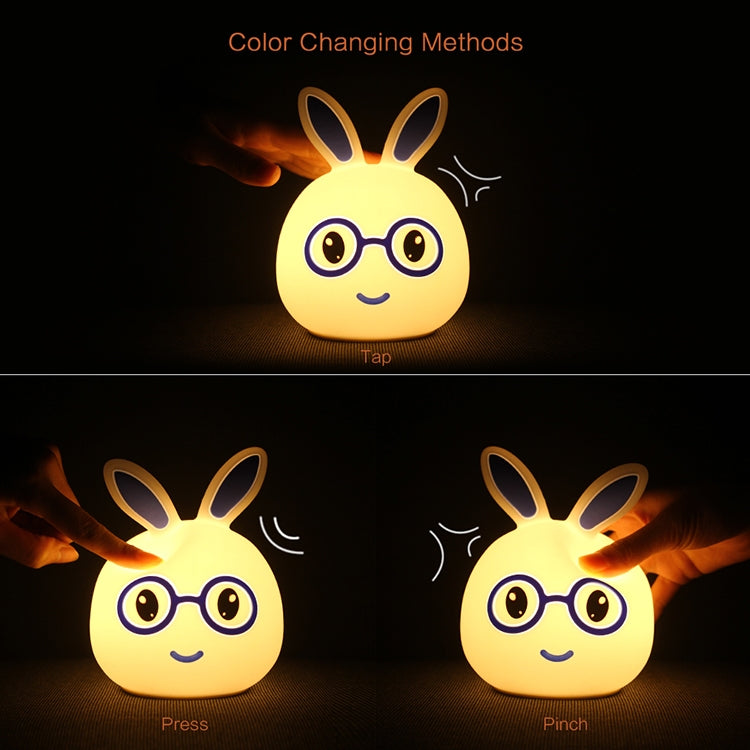 Luce notturna decorativa a LED Happy Rabbit Creative Touch 3D, versione con batteria AAA, AAA Battery Version (Pink), AAA Battery Version (Blue)