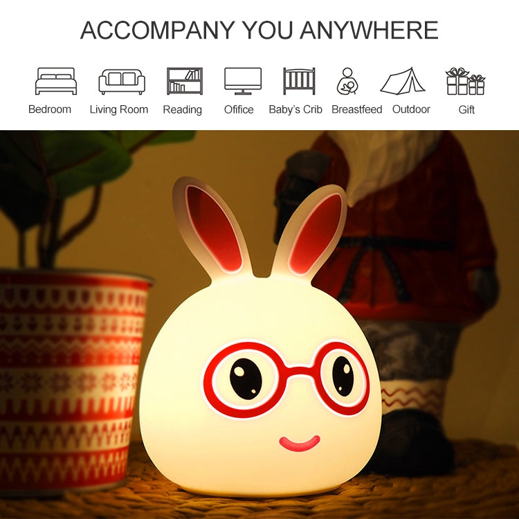 Luce notturna decorativa a LED Happy Rabbit Creative Touch 3D, versione con batteria AAA, AAA Battery Version (Pink), AAA Battery Version (Blue)