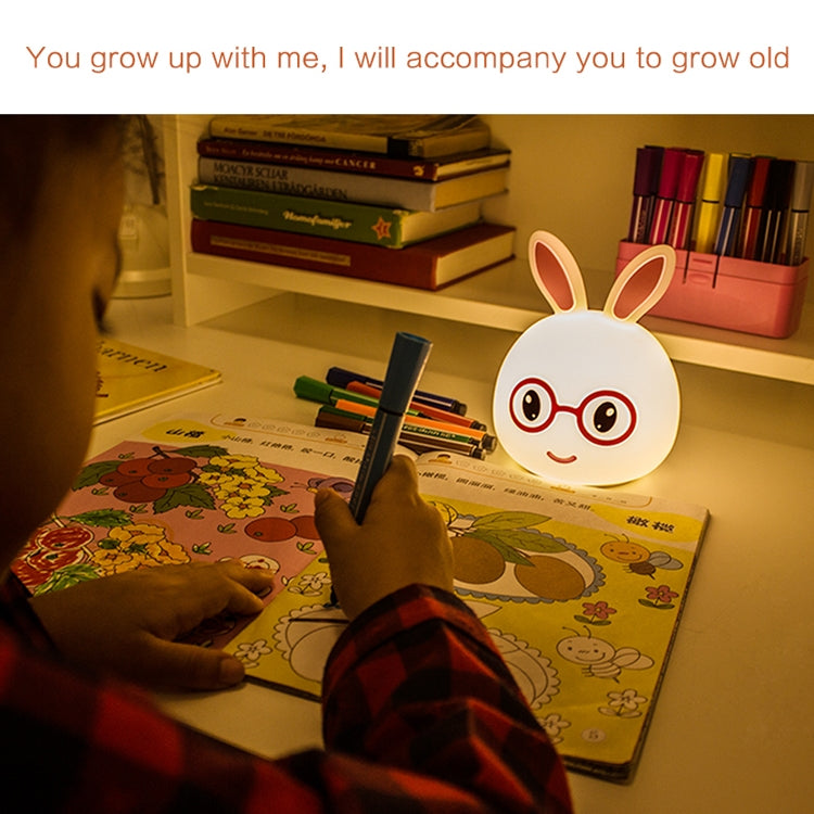 Luce notturna decorativa a LED 3D Happy Rabbit Creative Touch, versione con ricarica USB