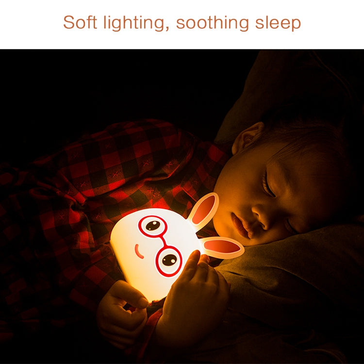 Luce notturna decorativa a LED 3D Happy Rabbit Creative Touch, versione con ricarica USB