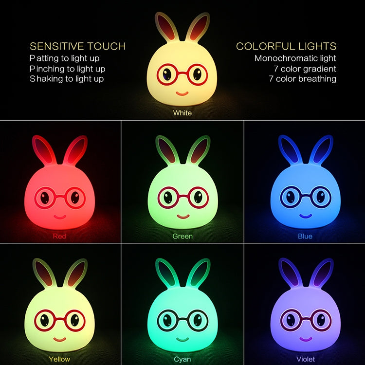 Luce notturna decorativa a LED 3D Happy Rabbit Creative Touch, versione con ricarica USB