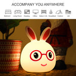 Luce notturna decorativa a LED 3D Happy Rabbit Creative Touch, versione con ricarica USB