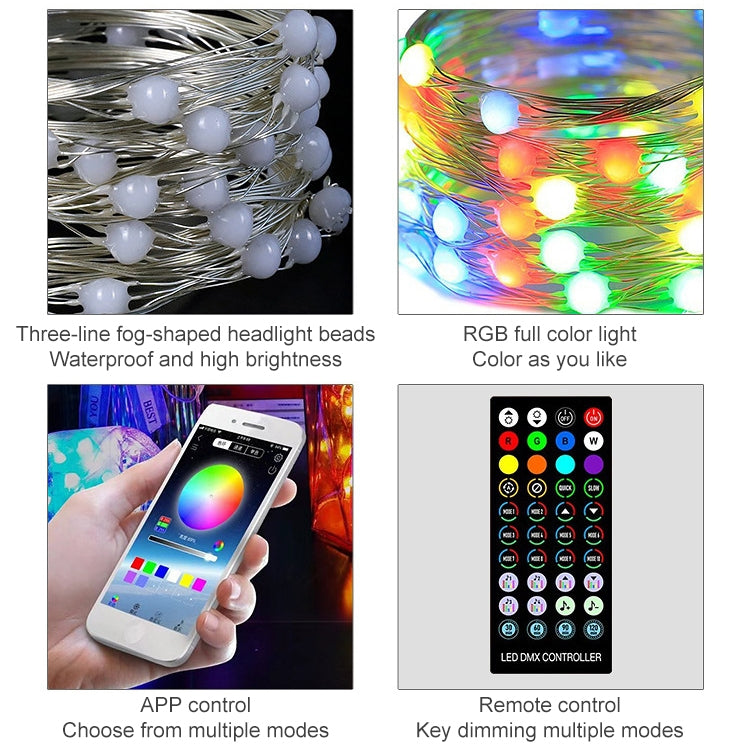 Decorazione natalizia Telecomando USB con filo di rame e controllo APP mobile Bluetooth, Lunghezza: 5 m 50 LED, Remote Controller & APP Control, Length: 5m 50 LEDs