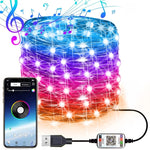 Decorazione natalizia Stringa di filo di rame RGB Luce Controllo APP mobile Bluetooth, Lunghezza: 10 m 100 LED, 10m 100 LEDs
