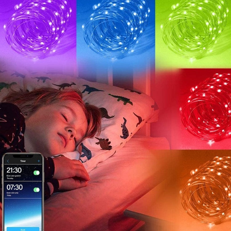 Decorazione natalizia Stringa di filo di rame RGB Luce Controllo APP mobile Bluetooth, Lunghezza: 10 m 100 LED, 10m 100 LEDs