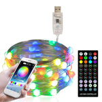 Decorazione natalizia Telecomando USB con filo di rame e controllo APP mobile Bluetooth, Lunghezza: 20 m 200 LED, Remote Controller & APP Control, Length: 20m 200 LEDs