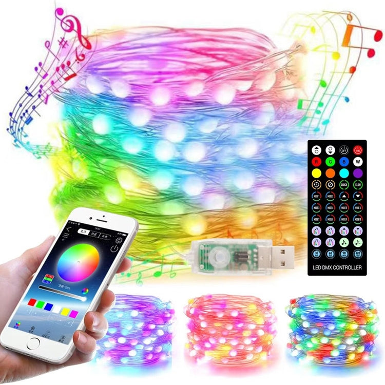 Decorazione natalizia Telecomando USB con filo di rame e controllo APP mobile Bluetooth, Lunghezza: 20 m 200 LED, Remote Controller & APP Control, Length: 20m 200 LEDs