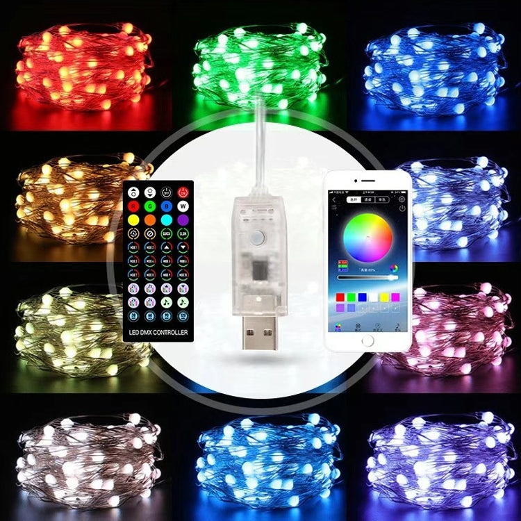 Decorazione natalizia Telecomando USB con filo di rame e controllo APP mobile Bluetooth, Lunghezza: 20 m 200 LED, Remote Controller & APP Control, Length: 20m 200 LEDs