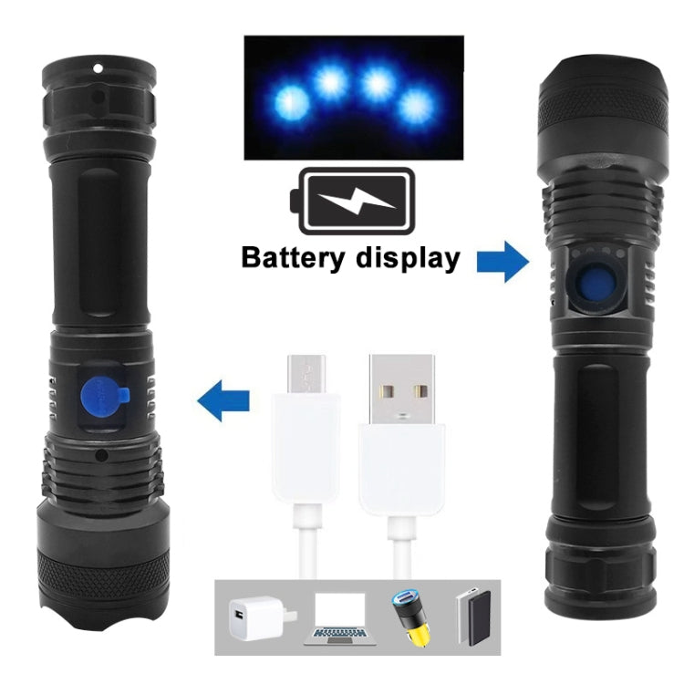 L-839 Torcia LED portatile XPE Glare con faretto ricaricabile tramite USB, L-839