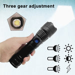 L-839 Torcia LED portatile XPE Glare con faretto ricaricabile tramite USB, L-839