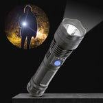 L-839 Torcia LED portatile XPE Glare con faretto ricaricabile tramite USB, L-839