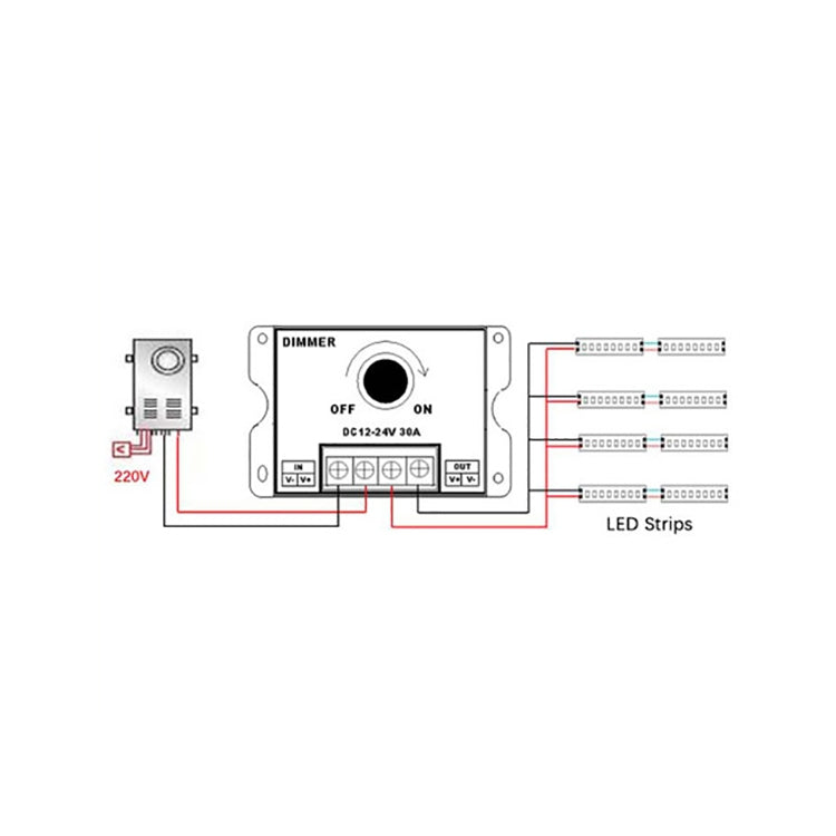 Modulo intelligente dimmerabile con manopola controller LED da 30 A