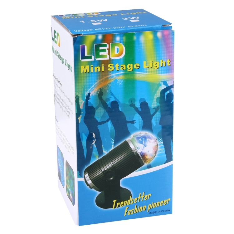 Spina europea per luci da palco a LED con mini sfera magica rotante da 3 W, EU Plug