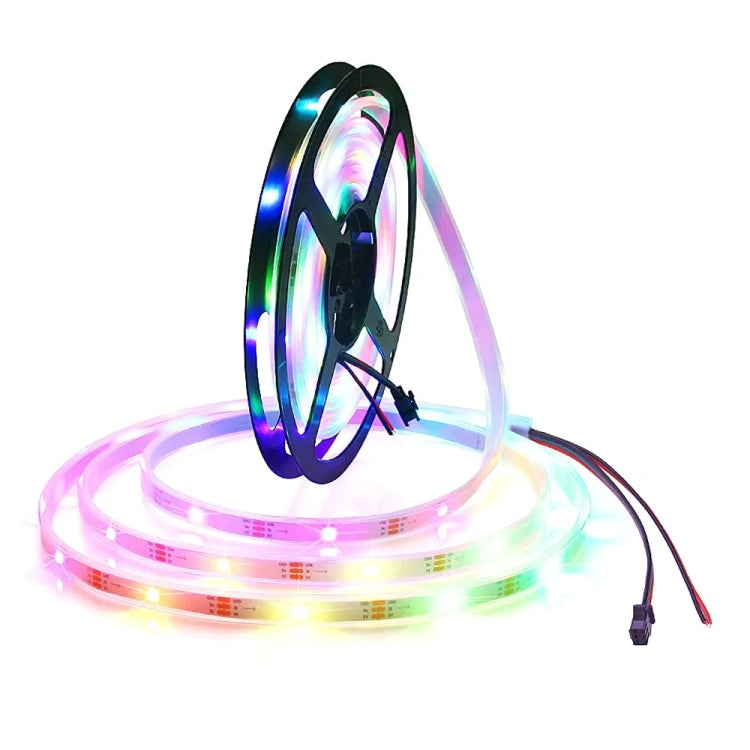 WS2812B Luce RGB 5050 SMD LED Luce a corda impermeabile con involucro, 30 LED/m, DC 12V, Lunghezza: 5 m, Casing Rope Light 30 LED/m