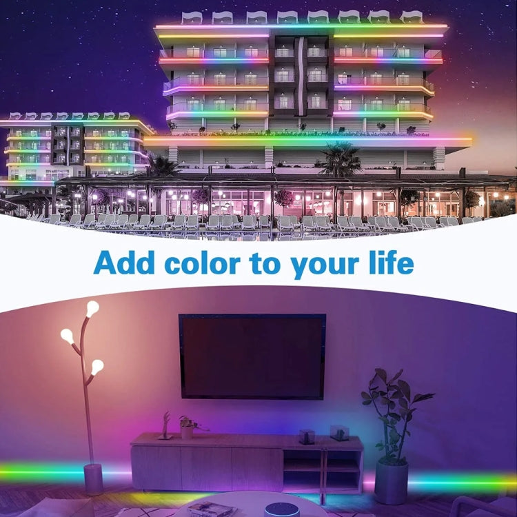 WS2812B Luce RGB 5050 SMD LED Luce a corda impermeabile con involucro, 30 LED/m, DC 12V, Lunghezza: 5 m, Casing Rope Light 30 LED/m